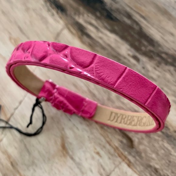 Dyrberg/Kern Kagami Reptile pattern hot pink leather bracelet - Picture 1 of 5